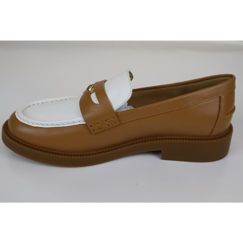 NEW Michael Kors Eden Loafer Shoes Women's Tan Leather Slip On Size 6.5M - Picture 3 of 8